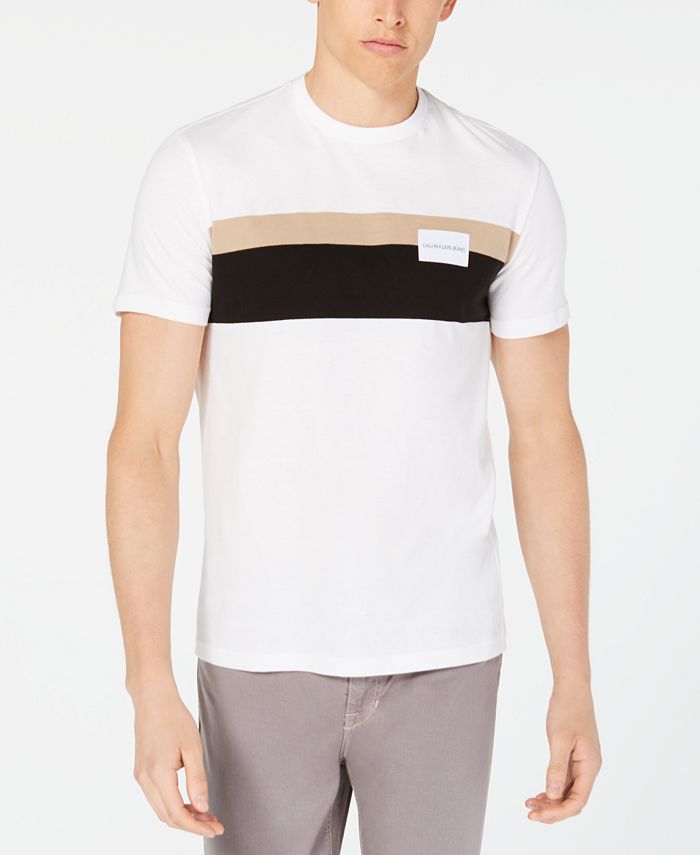 Calvin Klein Jeans Men's Chest-Striped Logo T-Shirt - Macy's