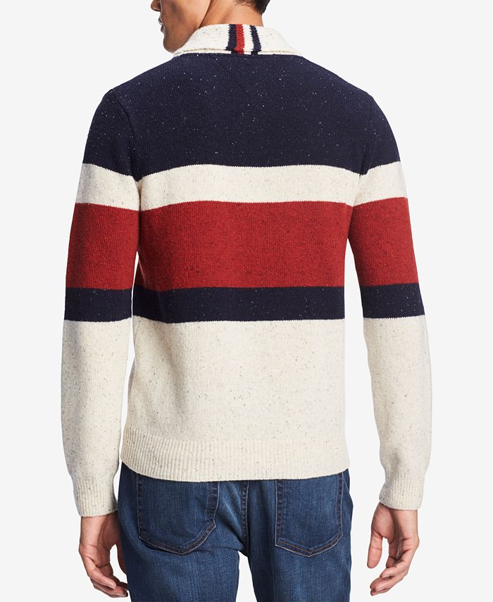 Tommy Hilfiger Men's Spokane Stripe Shawl-Collar Sweater, Created for ...