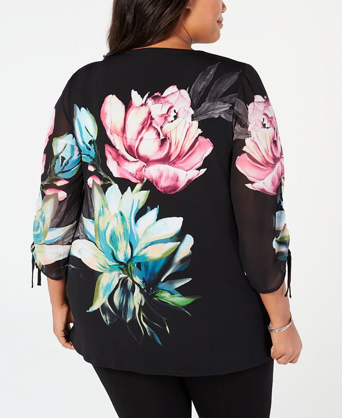 Jm Collection Plus Size Embellished Chiffon Top Created For Macys Macys