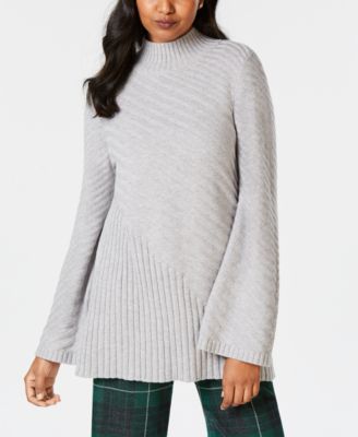 Mixed-Stitch Mock-Neck Sweater 