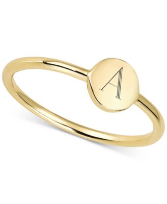 Sarah Chloe - Engraved Initial Ring in 14k Gold-Plated Sterling Silver