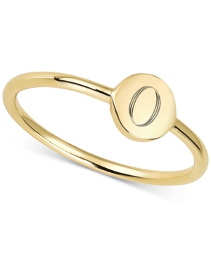 image of Sarah Chloe Engraved Initial Ring in 14k Gold-Plated Sterling Silver