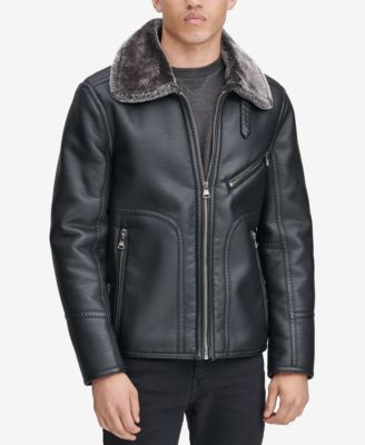 mens fleece collar jacket