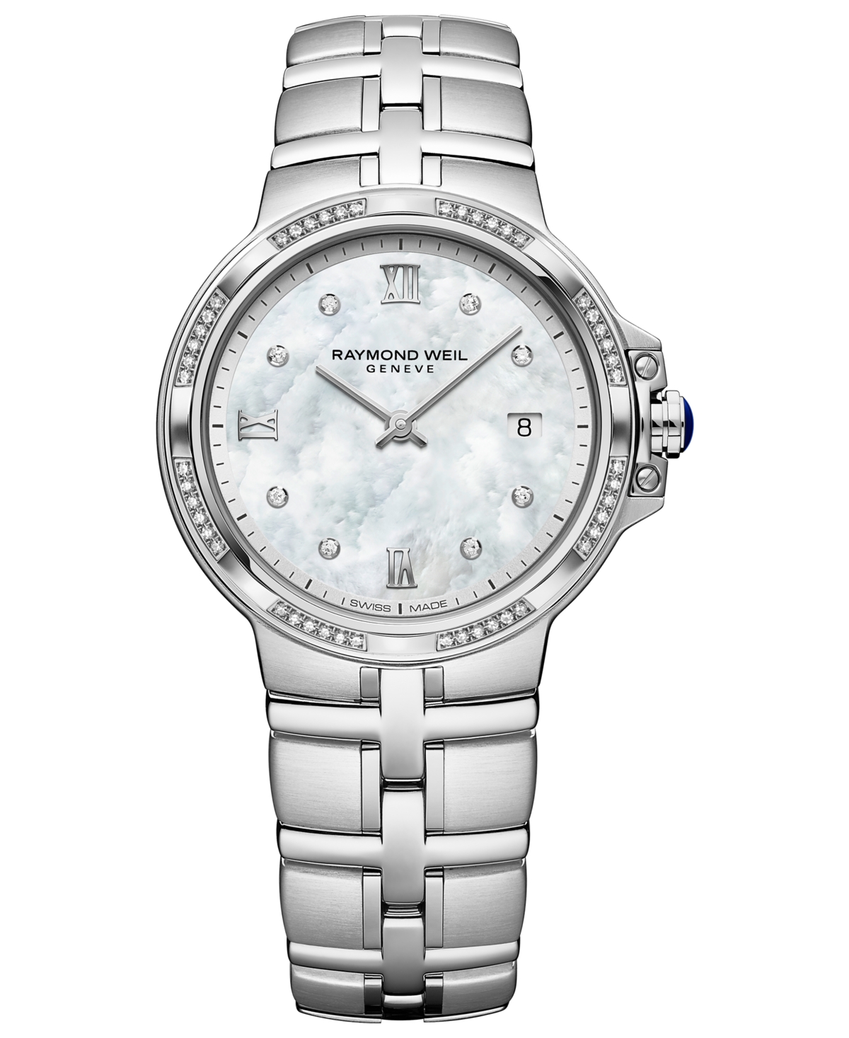 Shop Raymond Weil Women's Swiss Parsifal Diamond-accent Stainless Steel Bracelet Watch 30mm