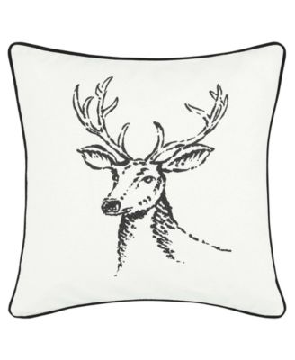 Eddie Bauer - Winter Morning Stag Black Square Pillow