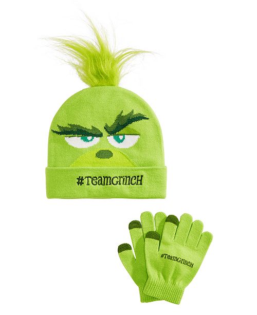 Universal Studios The Grinch Little Big Boys Girls 2 Pc Teamgrinch Hat Gloves Set Reviews All Kids Accessories Kids Macy S