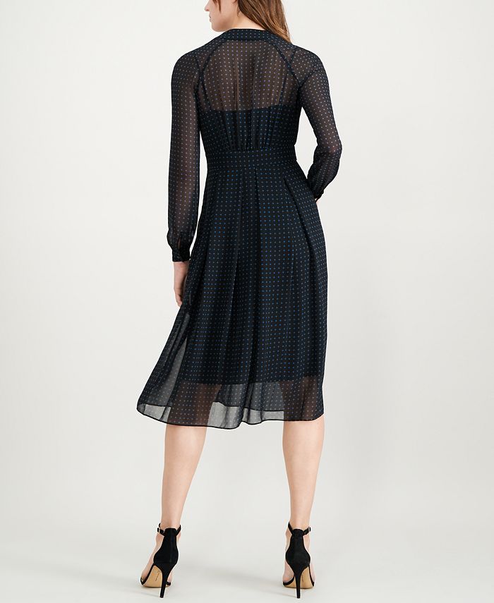 Anne Klein Polka Dot Fit & Flare Dress - Macy's