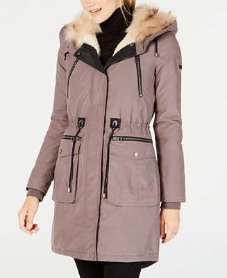 Lucky Brand Faux-Fur-Lined Multi-Pocket Anorak - Macy's