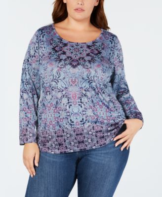 macy's style & co plus size tops