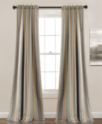 Lush Décor - Julia Stripe 52"x84" Room Darkening Window Curtain Set