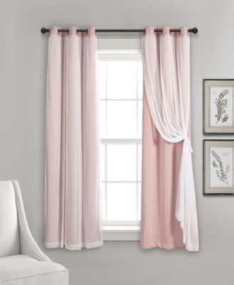 Lush Décor - 38"X63" Grommet Sheer Panels with Insulated Blackout Lining