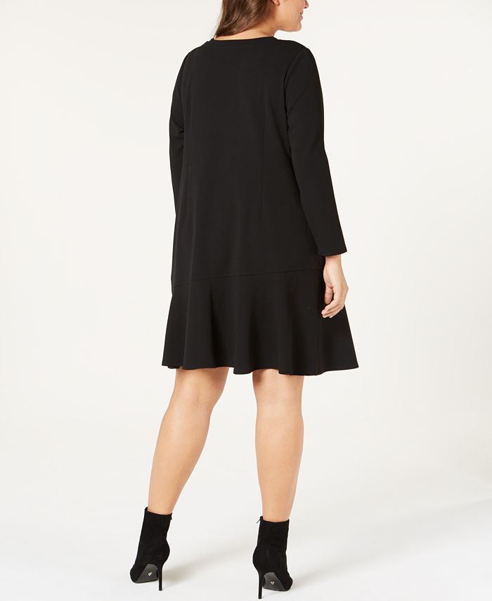 ECI Plus Size Pearlized-Stud Drop-Waist Dress - Macy's