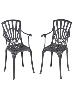 Home Styles Largo Dining Chair Pair With Cushions In Open Grey