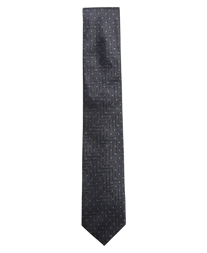 Alfani Men's Chevron Dot Slim Silk Tie, Created for Macy's - Macy's