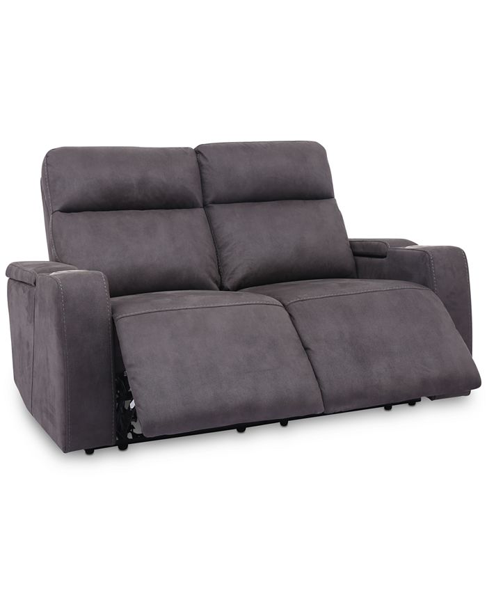 Furniture CLOSEOUT! Oaklyn 61" Fabric Loveseat With 2 Power Recliners