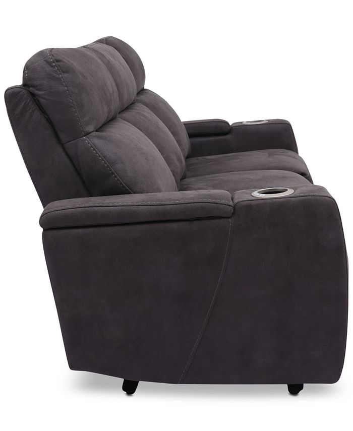 Furniture Oaklyn 84" Fabric Sofa with 2 Power Recliners, Power