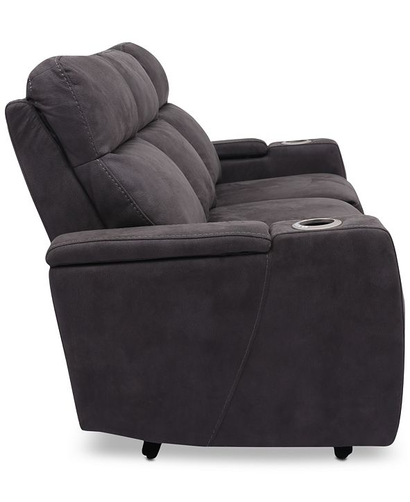 Furniture Oaklyn 84" Fabric Sofa with 2 Power Recliners, Power