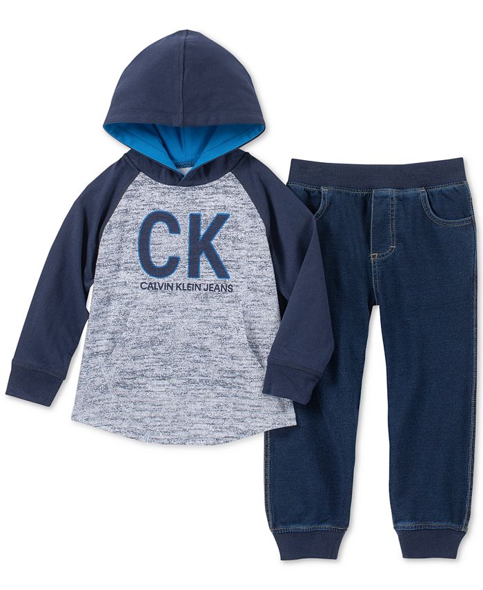 Calvin Klein Baby Boys2-Pc. Logo-Print Hoodie & Jogger Pants Set - Macy's