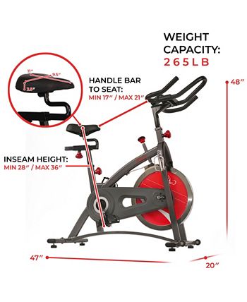 Sunny Health & Fitness - Sf-B1423 Belt Drive Indoor Cycling Bike Exercise Bike W/ Lcd Monitor