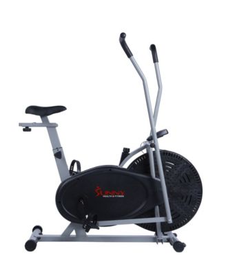 Sunny Health & Fitness Air Bike Exercise Bike With Unlimited Wind Resistance - Arm & Leg Workout, Bluetooth Console, 150kg Capacity