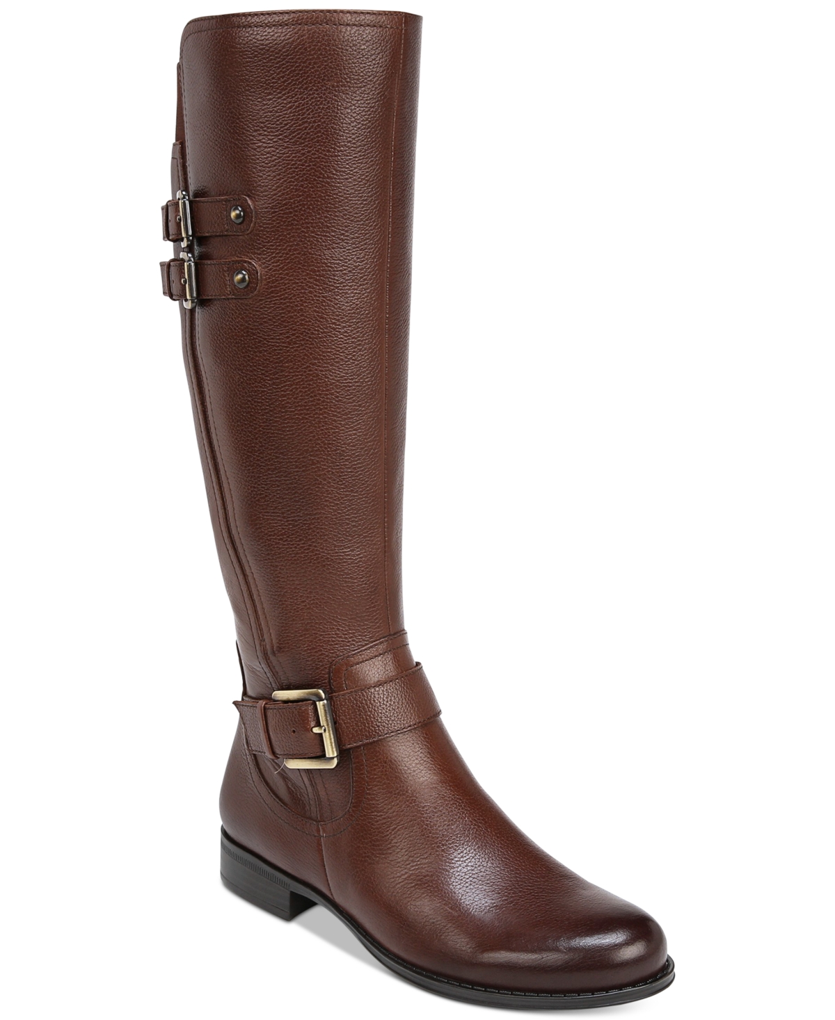 Shop Naturalizer Jessie Riding Boots In Chocolate Leather