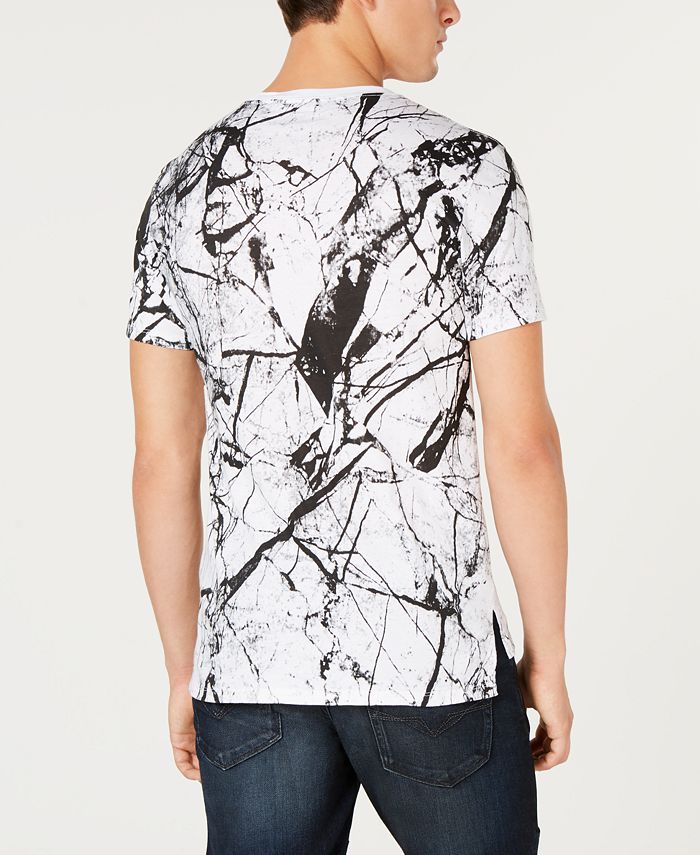 GUESS Men's MarblePrint Embossed Logo TShirt Macy's