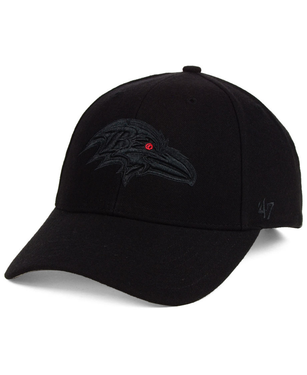 47 Brand Baltimore Ravens Black & Black Mvp Strapback Cap In Black,black