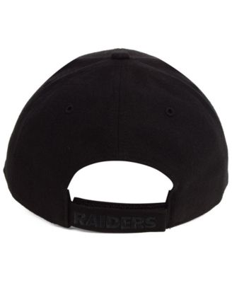 Las Vegas Raiders Black & Black MVP Strapback Cap