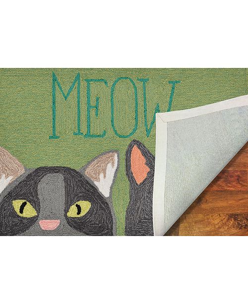 Liora Manne Liora Manne Front Porch Indoor Outdoor Meow Green 2 6 X 4 Area Rug Reviews Rugs Macy S