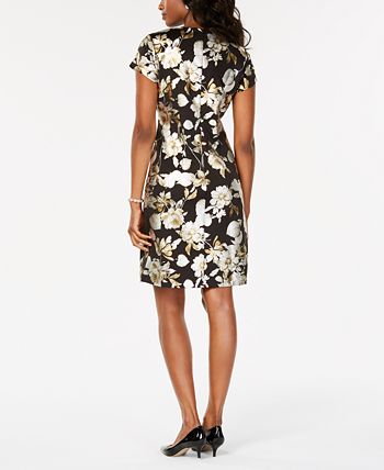 JM Collection Foil Print Dress, Created for Macy's - Macy's
