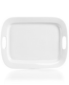 Whiteware Handled 19" Rectangular Platter, Created for Macy's