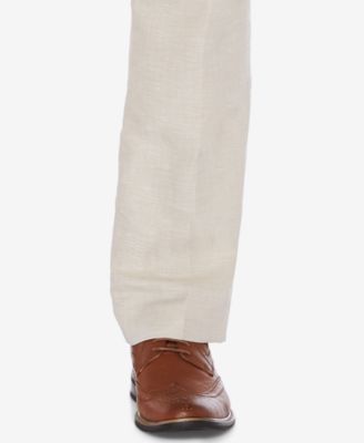 Men's Classic-Fit Linen Blend Herringbone Pants