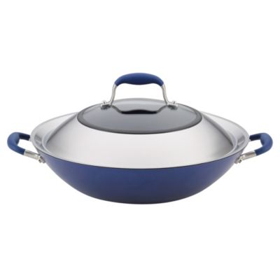 Anolon - Advanced Hard-Anodized Nonstick 11-Inch Deep Square Grill Pan with Pour Spouts, Indigo