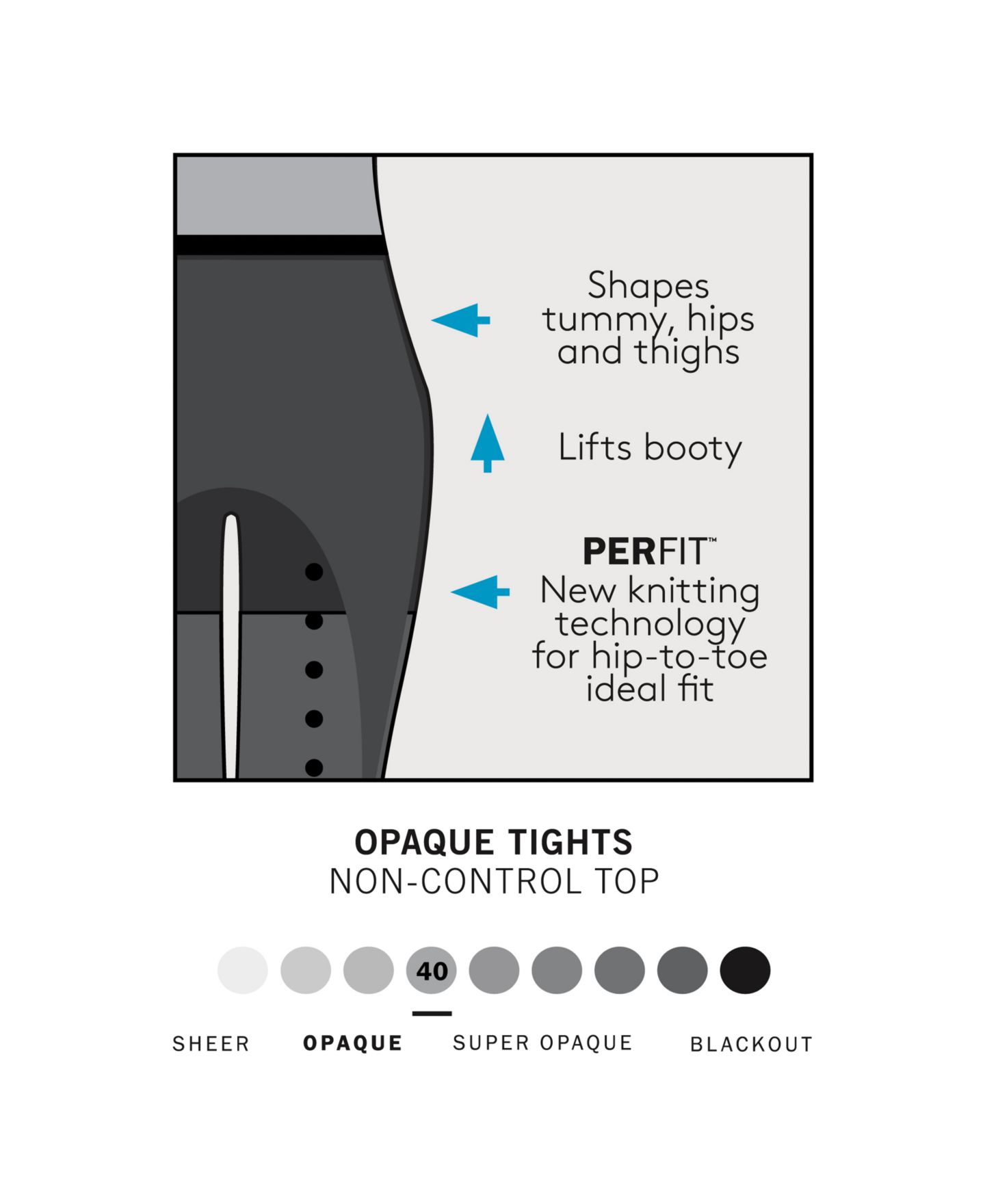 Женские колготки Hue Opaque Shaper Tights U5796, цвет: Чёрный — фото 4
