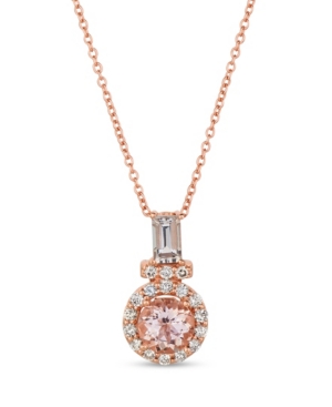 image of Le Vian Peach Morganite (3/4 ct.t.w.) and Nude Diamonds (1/4 ct.t.w.) Pendant set in 14k rose gold
