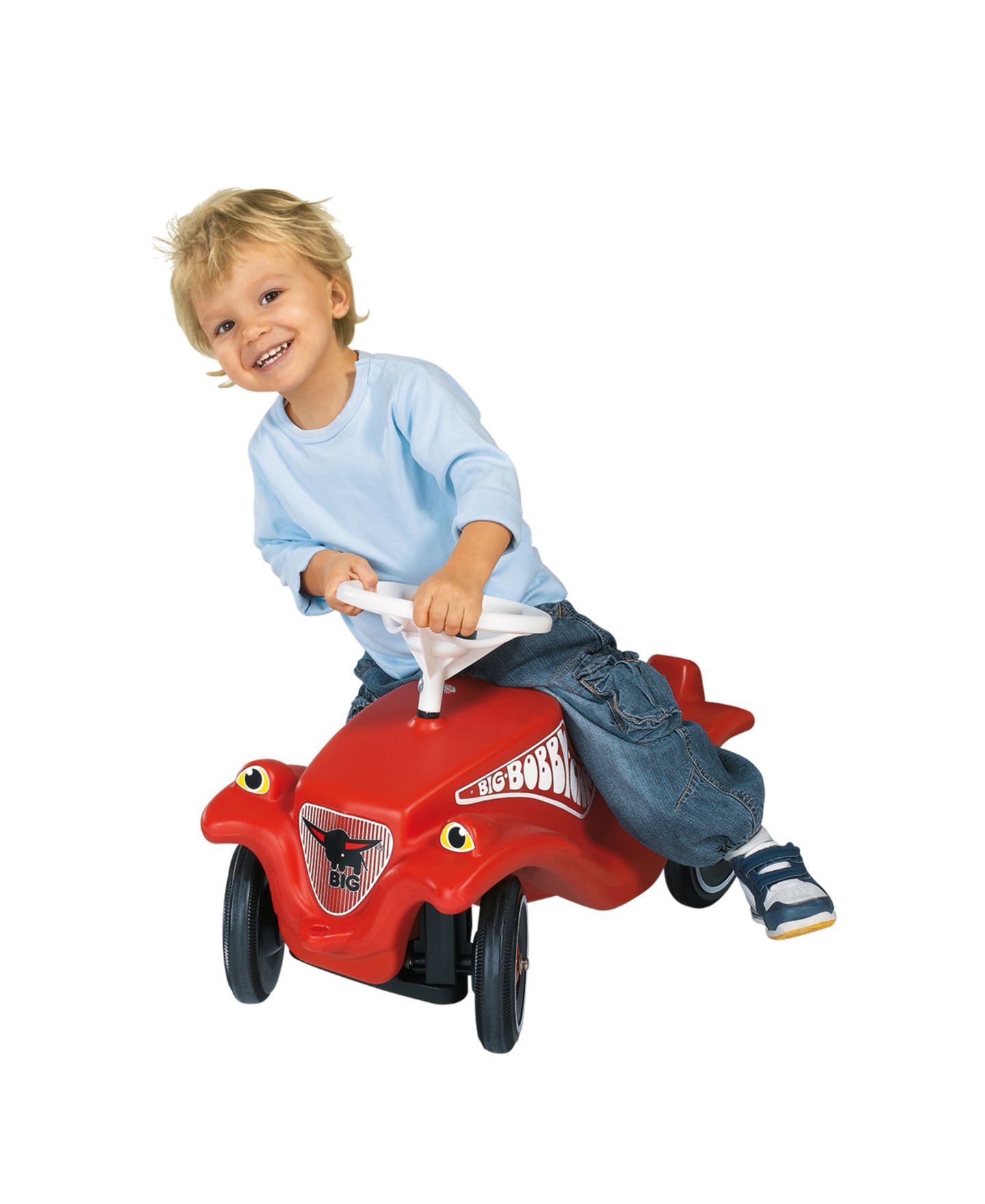 Детская игрушка Aquaplay Classic Bobby Hard Plastic Ride-On Car with Steering Wheel and Trailer Coupling, 110 Pound Capacity, Ages 1+ — фото 2
