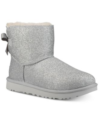 silver uggs with bows