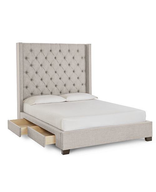 Furniture Closeout Monroe Storage Upholstered King Bed Created
