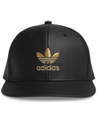 ✅激レア adidas fake leather black casquette adidas Men's Originals Faux-Leather Metallic-Logo Hat - Macy's