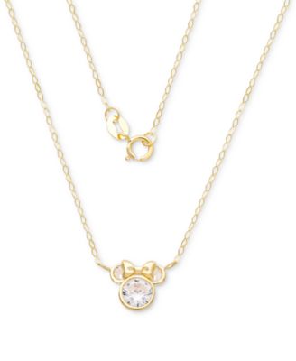 14k gold minnie mouse necklace