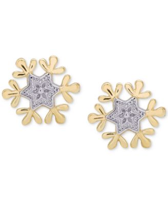 14k gold disney frozen earrings