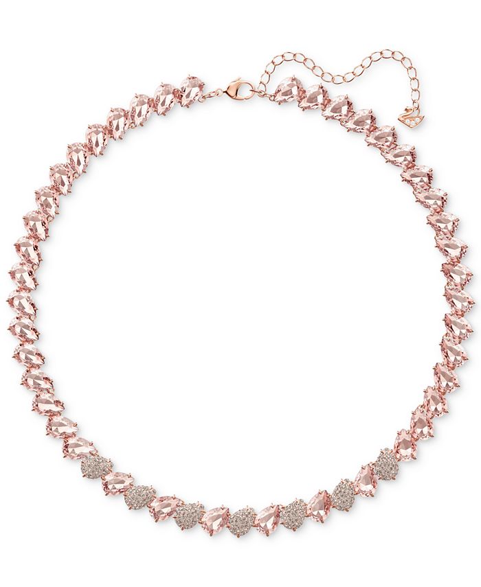 Swarovski Rose Gold-Tone Crystal & Stone Collar Necklace, 14-3/4