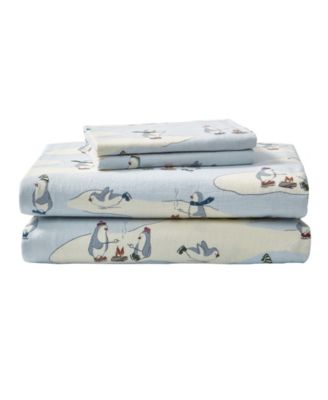 Printed Cotton Flannel 3-Pc. Sheet Set, Twin