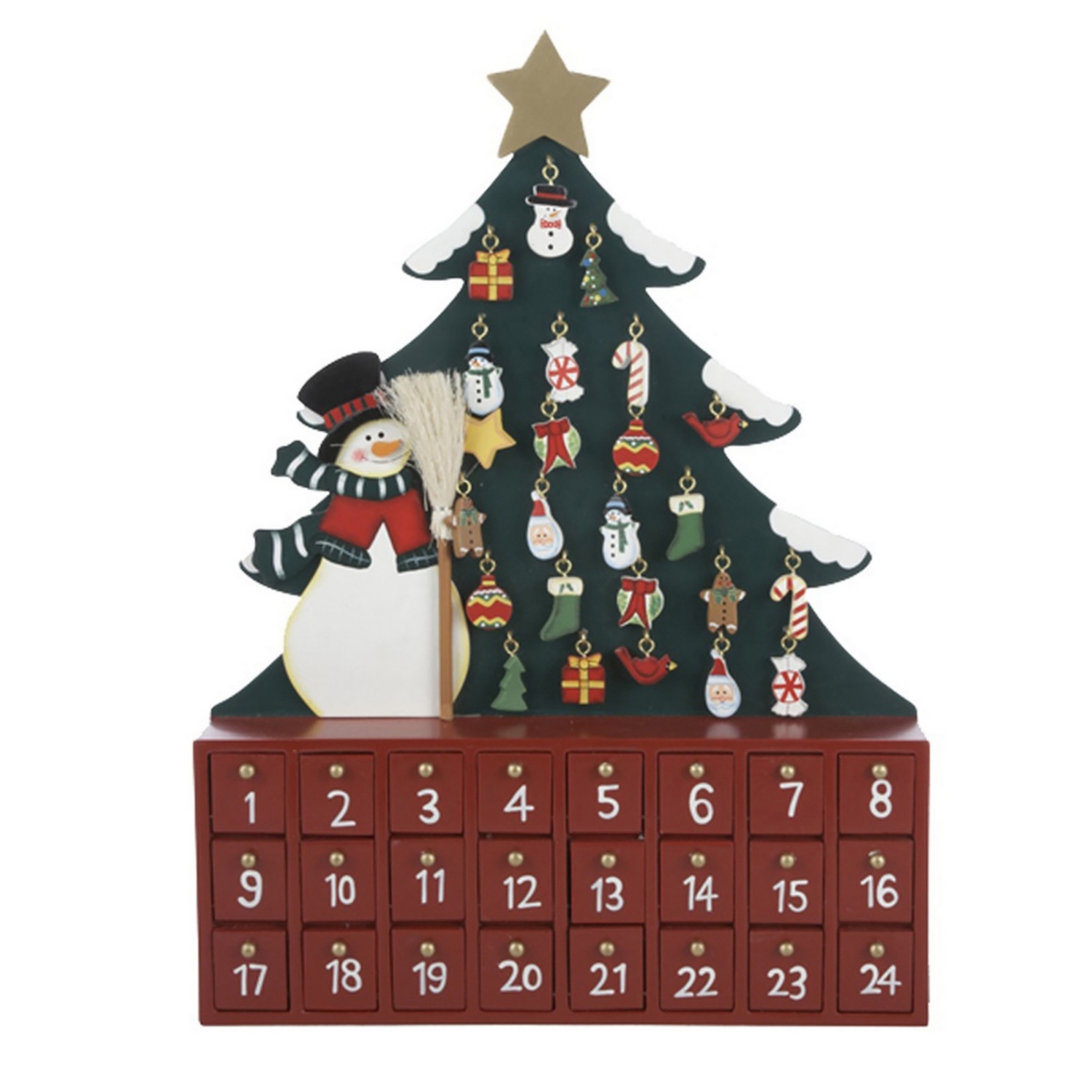 UPC 086131157912 product image for Kurt Adler Wooden Snowman with Tree Advent Calendar | upcitemdb.com