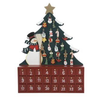 Kurt Adler Wooden Snowman with Tree Advent Calendar - Macy's