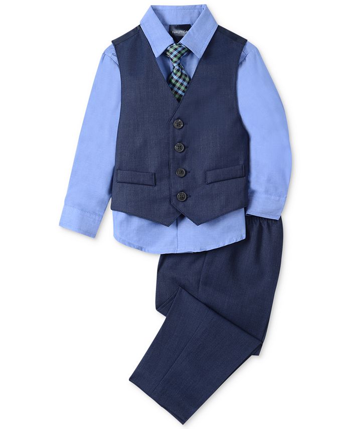 Nautica Baby Boys 4-Pc. Vest, Shirt, Pants & Tie Set - Macy's
