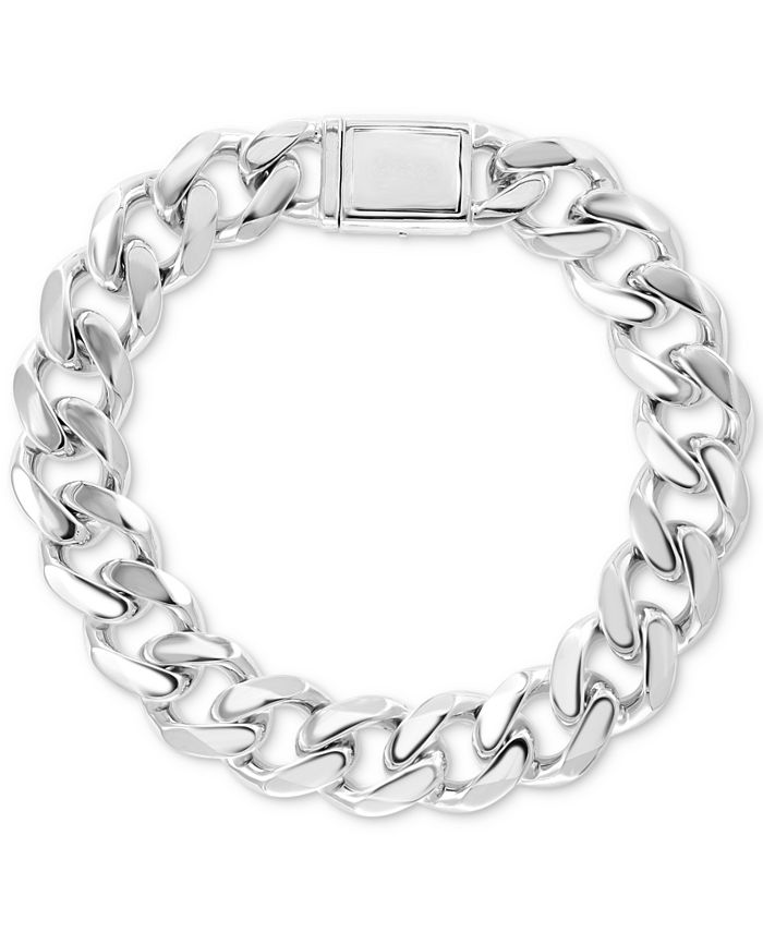 Personalized Sterling Silver Thin Curb Link Bracelet