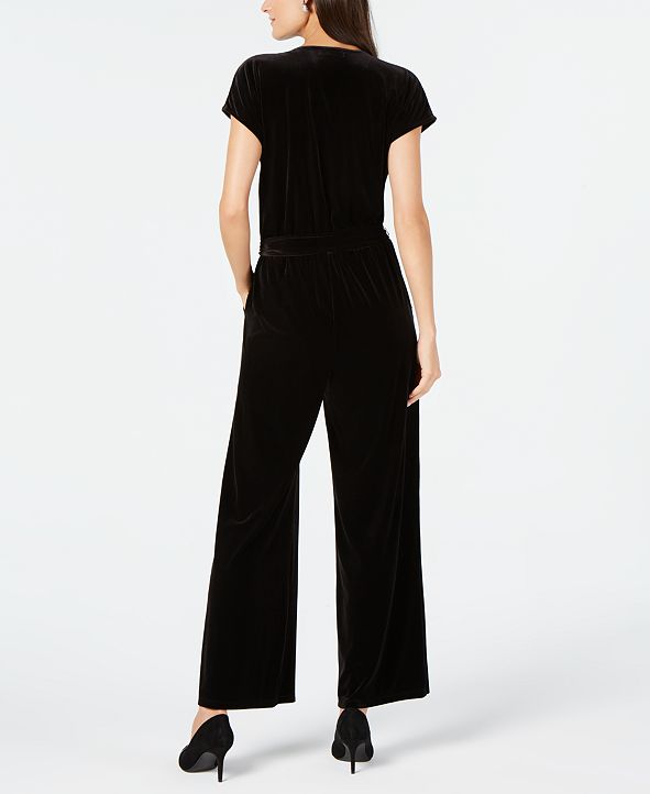 Alfani Velvet WideLeg Jumpsuit, Created for Macy's & Reviews Pants
