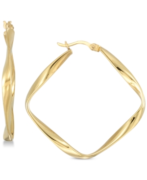 image of Simone I. Smith Twisted Square Hoop Earrings in 18k Gold over Sterling Silver