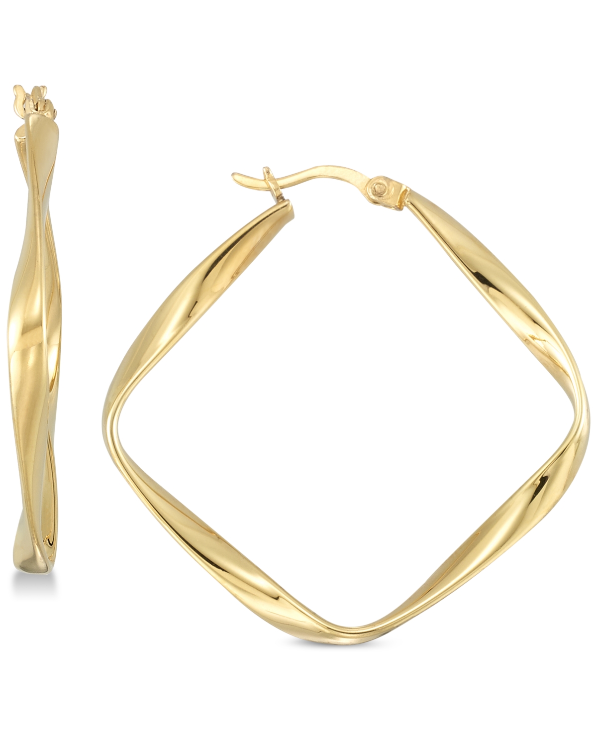 Simone I. Smith Twisted Square Hoop Earrings In 18k Gold Over Sterling Silver In K Gold Over Silver